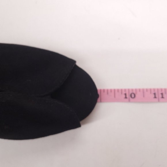 Express Womens Faux Suede Pumps Open Toe Slingback Slim Heel Black 9 - Picture 6 of 10